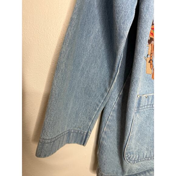 Vintage 90s The Blue Denim Rodeo Cowgirl Western Jean Blazer Jacket - Picture 5 of 9